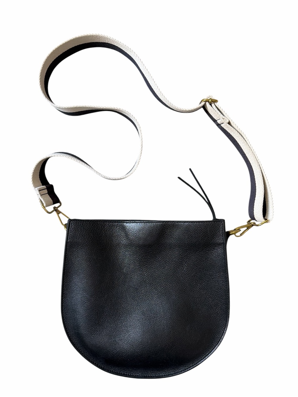 Madewell The Transport Saddlebag True Black Leather Crossbody Bag Zip Closure - Picture 2 of 9